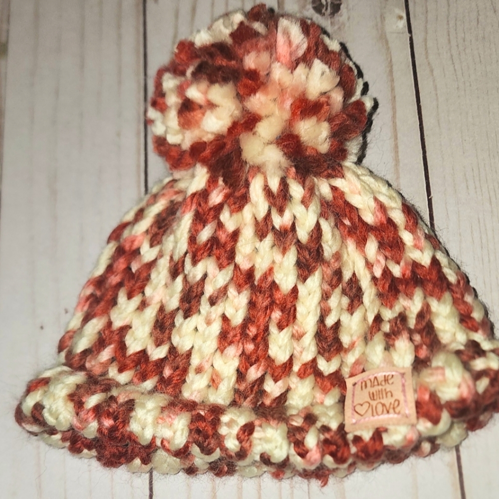 Handmade crochet infants hat.